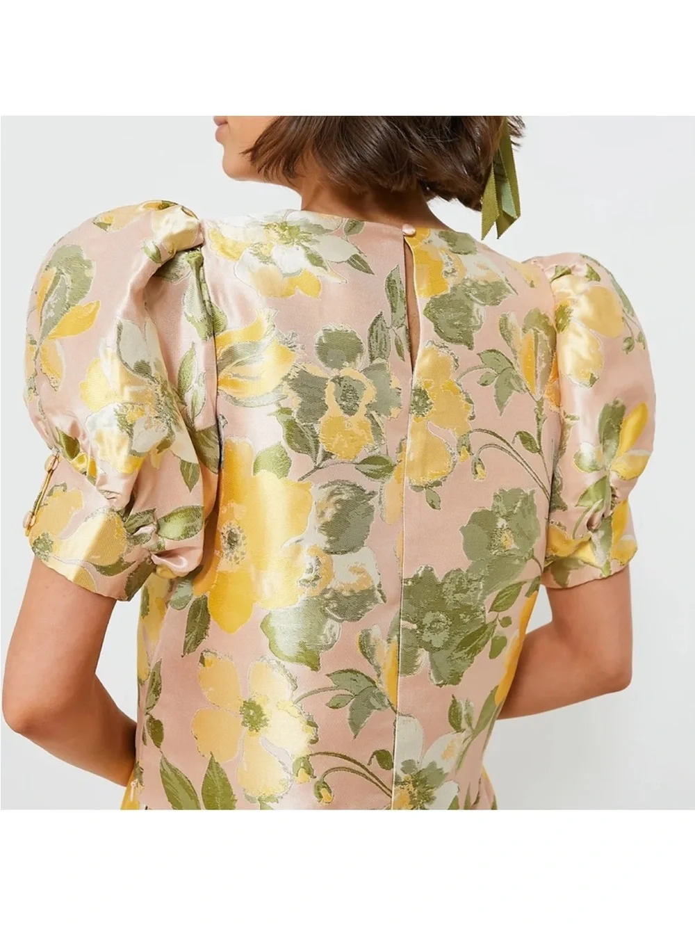 NWT Tuckernuck Pomander Place Elise Jacquard Floral Puff Sleeve Blouse